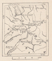 Ungheria, Eger, 1907 Carta Geografica Epoca, Vintage Map - Geographische Kaarten