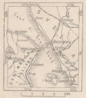 Danimarca, Helsingor , 1907 Carta Geografica Epoca, Vintage Map - Carte Geographique