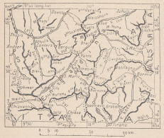 Svizzera, Engadina, 1907 Carta Geografica Epoca, Vintage Map - Landkarten