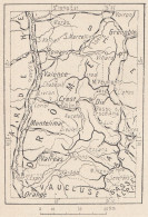 Francia, Drôme E Territorio, 1907 Carta Geografica Epoca, Vintage Map - Mapas Geográficas