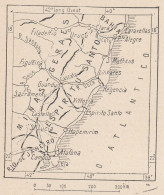 Brasile, Espiritu Santo, 1907 Carta Geografica Epoca, Vintage Map - Carte Geographique