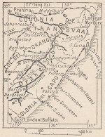 Sudafrica, Drakensberg, 1907 Carta Geografica Epoca, Vintage Map - Landkarten