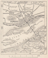 Scozia, Dundee E Territorio, 1907 Carta Geografica Epoca, Vintage Map - Landkarten