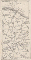 Francia, Caen E Dintorni, 1907 Carta Geografica Epoca, Vintage Map - Carte Geographique