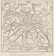 Svizzera, Gottardo E Conca Di Andermatt, 1907 Carta Geografica Vintage Map - Geographical Maps