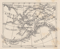 U.S.A., Alaska, 1907 Carta Geografica Epoca, Vintage Map - Cartes Géographiques