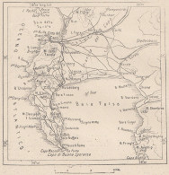 Sudafrica, Capo Di Buona Speranza, 1907 Carta Geografica Epoca Vintage Map - Mapas Geográficas