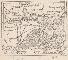 Paesi Bassi, Dordrecht E Dintorni, 1907 Carta Geografica Epoca Vintage Map - Cartes Géographiques