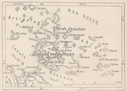 Eritrea, Isole Di Dahlak, 1907 Carta Geografica Epoca, Vintage Map - Carte Geographique