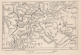 Africa, Etiopia Meridionale, 1907 Carta Geografica Epoca, Vintage Map - Geographical Maps