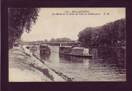 92 - BILLANCOURT - LES BORDS DE SEINE AU PONT DE BILLANCOURT - BATEAU-PENICHE- ANIMÉE -  - Boulogne Billancourt