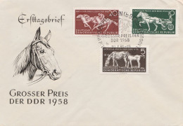 Motiv Pferde DDR Ersttagsbrief Grosser Preis Der DDR 1958 - Chevaux