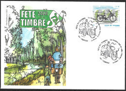 Fête Du Timbre 2023 Le Vélo - Lot De 2 Documents Carte, Enveloppe (et 1 Entier ) 1er Jour 44 Vertou 11 Mars 2023 - 2020-…