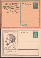 Hindenburg, J. V. Goethe Zwei Ungebrauchte Ganzsachen - Postkarten