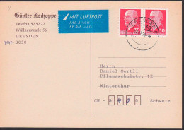 Walter Ulbricht 30 Pfg. Karte Wz Y DDR 935Y(2) - Briefe U. Dokumente