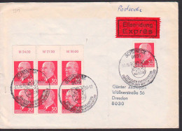 Walter Ulbricht 30 Pfg. Postsache, Eilbrief  SSt. Schöneck 1.10.90 Mit Wz Y Und Oberränder DDR 935Y(7) - Storia Postale