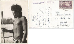 Eritrea Ethnical Group "Baria" - Sheperd/Warrior B/w Pcard Asmara 1955 To Italy - Eritrea