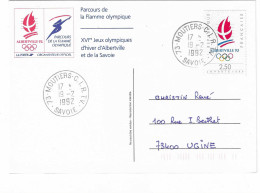 1992 Jeux Olympiques D' Hiver Albertville 1992: Centre International Radio TéléVision Moutiers: Cachet De Service CIRTV - Winter 1992: Albertville