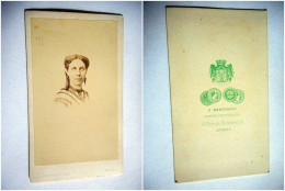 PHOTO CDV FEMME ELEGANTE MODE Cabinet BERTHAULT A ANGERS - Anciennes (Av. 1900)