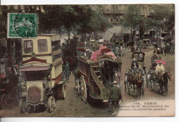 Carte Postale Ancienne Paris - Carrefour Des Bd. Montmartre Et Des Italiens. La Station Des Omnibus - Autobus - District 02