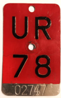 Velonummer Uri UR 78 - Nummerplaten