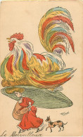 CPA Aquarellée Femme Lady  Et Le Chien . Chapeau Immense La Mode En 1910 - Sonstige & Ohne Zuordnung