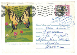 IP 61 - 0411t-a Butterfly, SCARCE SWALLOWTAIL, Romania - Stationery ( Big Fixed Stamp ) - Used - 1961 - Postwaardestukken