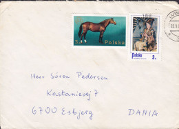 Poland LUBLIN 1977 Cover Brief Lettre ESBJERG Denmark Horse Pferd Cheval Kazimierz Sichulski Art Kust Painting Gemälde - Cartas & Documentos