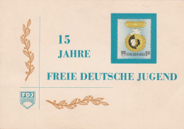 DDR 15 Jahre Freie Deutsche Jugend 1945 - 1960 Sondermarke 1 M 3 Marken FDJ Klappkarte - Lettres & Documents