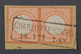 Dt. Reich  14, 1/2 Gr. Kleiner Schild, LUXUS-Paar, CHARLOTTENBURG, KW 150,- € - Oblitérés