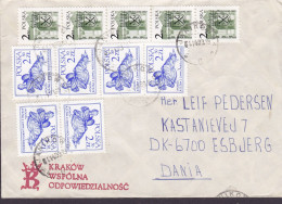 Poland KRAKOW WSPOLNA ODPOWIEDZIALNOSC, KRAKOW 1983 Cover Brief Lettre ESBJERG Denmark Pair, 4-Stripe, 5-Stripe - Covers & Documents