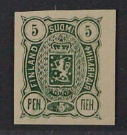 Finnland  28 U **  1889, Wappen 5 P. UNGEZÄHNT, Postfrisch, SELTEN, KW 180,- € - Ungebraucht