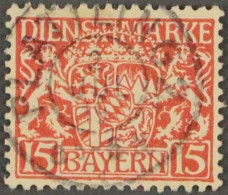 Dienstmarke  27 W,  Wappen 15 Pfg. FRIEDENSPAPIER, LUXUS, Gestempelt, KW 130,- € - Usados