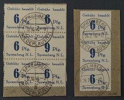 SPREMBERG 10 A+B K, 6 Pfg Wertziffer KOPSTEHEND, Briefstücke, SELTEN, KW 500,- € - Oblitérés