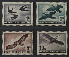 Österreich  984-87 ** Flugpost Vögel 1- 10 Sch. Komplett, Postfrisch, KW 300,- € - Neufs