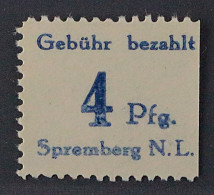 SPREMBERG 8 AG ** 4 Pfg. Druck Auf Der Gummiseite, Postfrisch, Geprüft KW 350 € - Mint