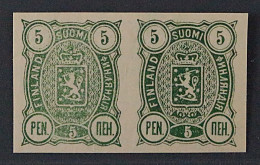 Finnland  28 U **  Wappen 5 P. UNGEZÄHNT Im PAAR, Postfrisch, SELTEN, KW 180,- € - Nuevos