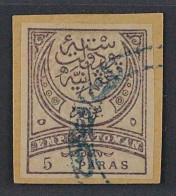 Türkei  44 U, 5 Pa. Violett/lila, UNGEZÄHNT Auf LUXUS-Briefstück, KW 400,- € - Used Stamps