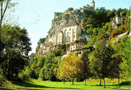 Rocamadour Ou Roc Amadour ( Vue Panoramique Timbrée De Souillac En 1985, Timbre De L'abbaye De St Michel De Cuxa - Rocamadour
