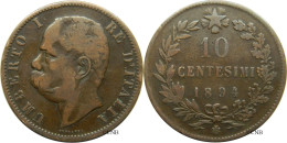 Italie - Royaume - Humbert Ier - 10 Centesimi 1894 BI - TB+/VF35 - Mon4502 - 1878-1900 : Umberto I.