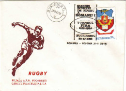 COV 17 - 25 RUGBY, Romania - Cover - Used - 1988 - Brieven En Documenten