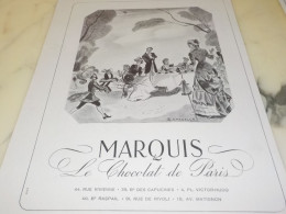 ANCIENNE PUBLICITE  MARQUIS CHOCOLAT DE PARIS 1948 - Werbung