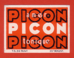 ÉTIQUETTE DE BOITE D'ALLUMETTES PICON TONIQUE - ANNÉES  30 / 40 - Boites D'allumettes - Etiquettes