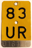 Velonummer Mofanummer Uri UR 83, Letzte Kleine Töfflinummer UR. - Number Plates