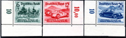 2950.GERMANY,1939 AUTOMOBILE AND MOTORCYCLE EXHIBITION YT. 627-629  MNH(HINGED IN MARGIN) - Nuevos