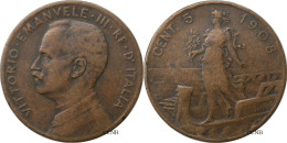 Italie - Royaume - Victor-Emmanuel III - 5 Centesimi 1908 R - TB/VF25 - Mon6363 - 1900-1946 : Vittorio Emanuele III & Umberto II