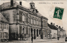 Sissonne L'hôtel De Ville (  Café Billard? Guérite... Timbrée En 1934 ? - Sissonne