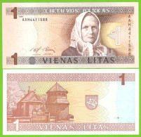 LITHUANIA  1 LITAS 1994  P-53  UNC  AAH - Lituania