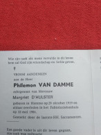 Doodsprentje Philemon Van Damme / Hamme 29/10/1919 - 22/5/1984 ( Margriet D'Hulster ) - Godsdienst & Esoterisme