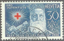 Schweiz Suisse Pro Juventute 1928: Henri Dunant Zu WI 48 Mi 232 Yv 234 Mit Halbmond-Stempel ZÜRICH (Zumstein CHF 12.50) - Gebraucht